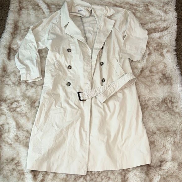 ba&sh Ivory Belted Long Trench Coat - Picture 2 of 5